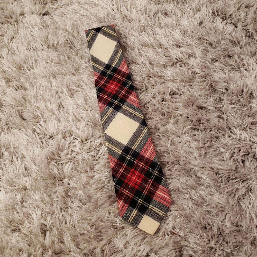 Vintage wool plaid tie